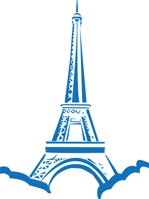 Eifelis, Bokštas, France, Struktūra, Mėlynas, Siluetas, Žinomas, Paris, Architektūra, Turizmas, Miesto, Miesto Panorama, Nemokama Vektorinė Grafika