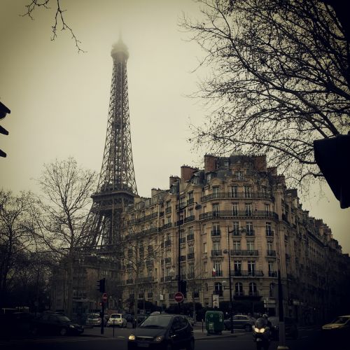 Medžiai,  Eifelio & Nbsp,  Bokštas,  Miestas,  Paris,  Miesto,  Automobiliai,  Grunge,  Architektūra,  Gatvė,  Eifelio Bokštas