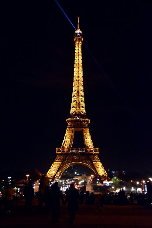 Eifelio Bokštas, Paris, France, Naktis, Šviesa, Miestas, Architektūra, Miesto, Miesto Panorama, Orientyras, Apšviestas, Europietis, Europa, Prancūzų Kalba