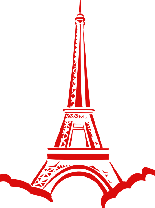 Eifelio Bokštas, France, Raudona, Animacinis Filmas, Nemokama Vektorinė Grafika