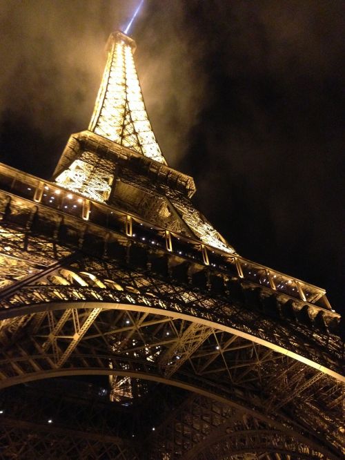 Eifelio Bokštas, Paris, Žibintai, France, Kelionė, Dangus, Paminklas, Architektūra, Naktis