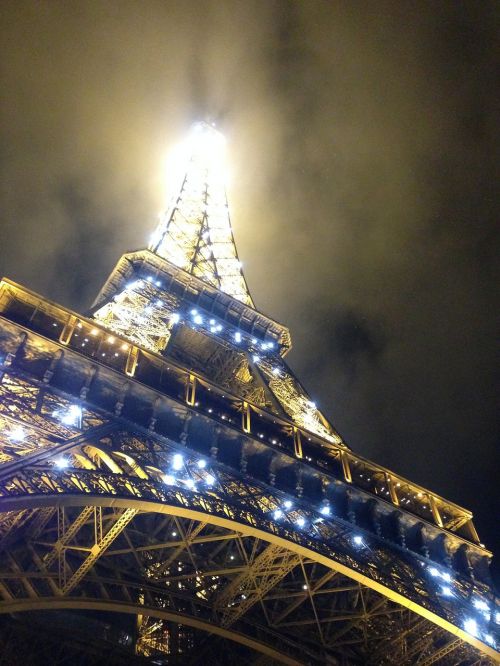 Eifelio Bokštas, Paris, Žibintai, France, Kelionė, Dangus, Paminklas, Architektūra, Naktis