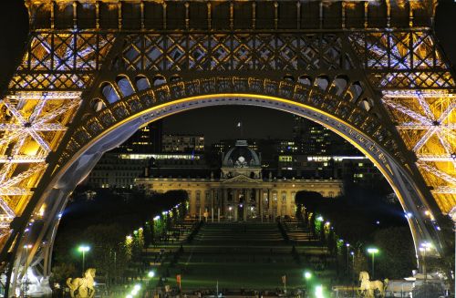 Eifelio Bokštas, Naktis, Hotel Des Invalides, Paris, Architektūra, Paminklas, France, Žibintai