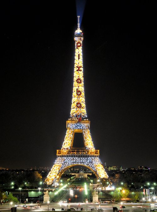 Eifelio Bokštas, Pixabay, Žibintai, Paris, Paminklas, Architektūra, Mirgėjimas
