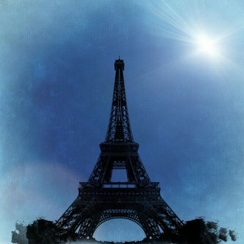 Eifelio Bokštas, Mėlynas Dangus, Paris, France, Saulė
