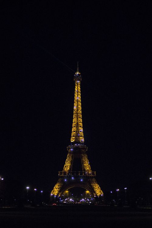 Eifelio Bokštas, Naktis, Apšviestas, Paris, France, Orientyras, Žinomas, Architektūra, Turizmas, Europa, Struktūra