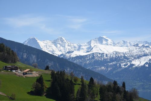 Eigeris, Vienuolis, Pirmoji, Šveicarija, Alpių, Kalnai, Alpių Panorama