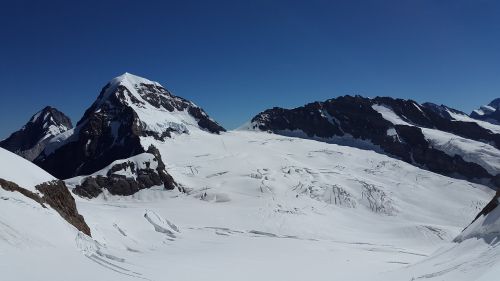 Eigeris, Vienuolis, Puikus Aletsch Ledynas, Berni Oberland, Šveicarija, Alpių, Kalnai, Grindelwald, Gamta, Alpių Panorama, Vaizdas, Kalnų Peizažas, Ledynas