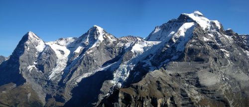 Eigeris, Kalnai, Mönch, Jungfrau, Sniegas, Sportas, Alpės, Ledynas, Kraštovaizdis, Panorama, Lipti, Orientyras, Šveicarija