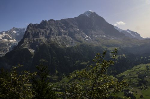 Eigero Šiaurinis Veidas, Grindelwald, Swiss Alps, Wetterhorn, Kleine Scheidegg, Šveicarija, Šiaurinė Siena, Alpių, Kalnai, Sniegas, Kraštovaizdis, Berni Oberland, Žygiai, Rokas, Alpių Takas, Vasara, Dangus, Laisvalaikis, Berner, Gamta, Vaizdas, Eigeris, Alpinizmas, Panorama, Vaizdingas, Alpės