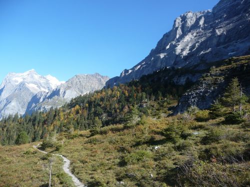 Eigertrail, Berni Oberland, Ruduo, Žygiai, Alpių, Kalnai, Šveicarija