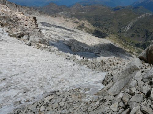 Eisfeld, Ledynas, Alpinistas, Žygis, Pico Aneto, Pico De Aneto, Pirėnai, Aneto, Alpių, Kalnai, Anetogletscher