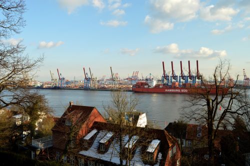 Elbe, Hamburgas, Uostas, Uosto Kranai, Elbe Paplūdimys, Blankenese, Hamburgo Uostas, Hamburgo Uostas, Hamburgas Į Pietus