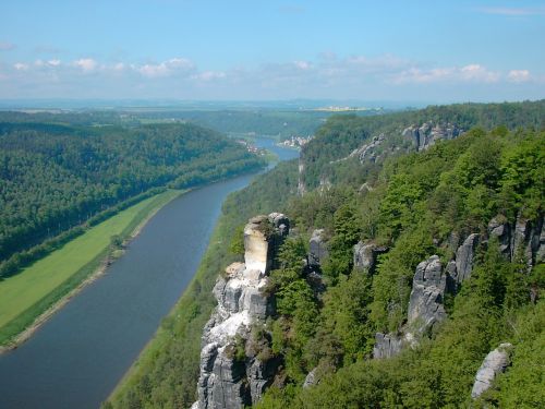 Elbe, Elbe Smiltainio Kalnai, Sargybos Bokštas, Nutraukti Mygtuką, Uolos Kritimas, Kraštovaizdis, Saksonija