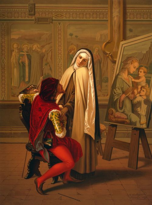 Emulsija, Meno Kūriniai, Dažymas, Vienuolė, Meilė Ar Pareiga, 1873, Gabriele Castagnola