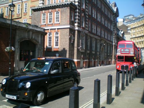 Anglija, Londonas, Pastatas, Gatvės Eismas, Autobusas, Taksi