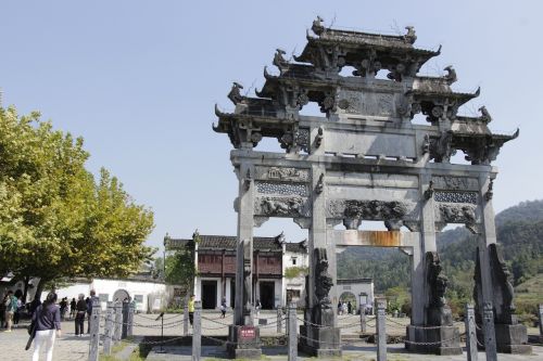 Įėjimas, Anhui, Xidi, Arka, Xian, Stilius, Klunky, Pastatas, Unesco, Yixian Apskritis, Huizhou, Kinija
