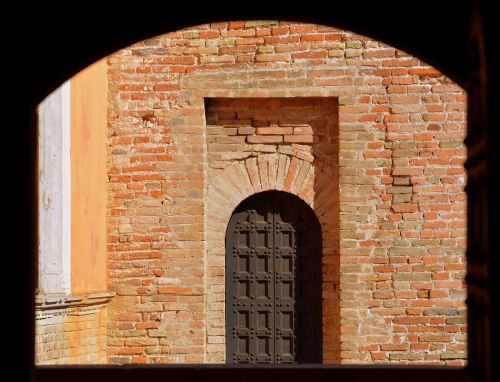 Įėjimas, Durys, Siena, Plytos, Pilis, Gradara, Italy, Tvirtovė