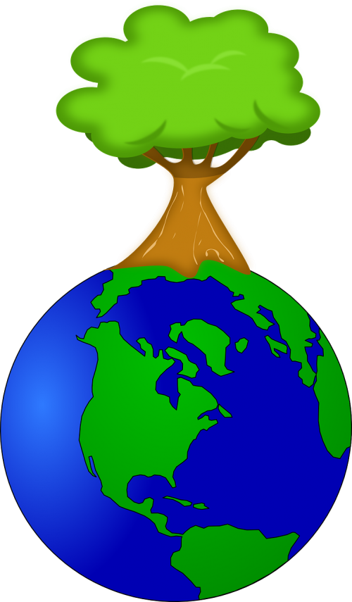 Aplinka, Ekologija, Ekologiškas, Gaublys, Žalias, Žemė, Medis, Augalas, Gamta, Motina Žemė, Dirvožemis, Augimas, Pavasaris, Balansas, Nemokama Vektorinė Grafika