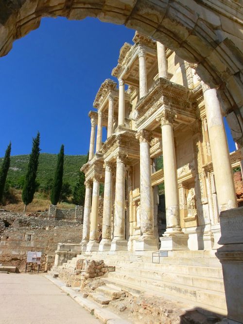 Efesas, Celsus, Biblioteka, Turkija, Romėnų, Išmesti, Sugadinti, Senovinis, Kiparisas