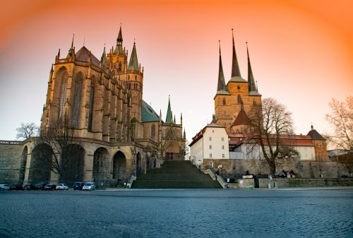 Erfurtas, Turingijos Federalinė Žemė, Vokietija, Dom, Bažnyčia, Religija, Tikėjimas, Lankytinos Vietos, Saulėlydis