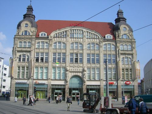 Erfurtas, Bahnhofplatz, Pastatas, Istoriškai, Fasadas, Senamiestis