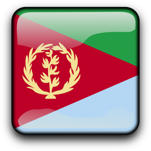 Eritrea, Vėliava, Šalis, Tautybė, Kvadratas, Mygtukas, Blizgus, Nemokama Vektorinė Grafika
