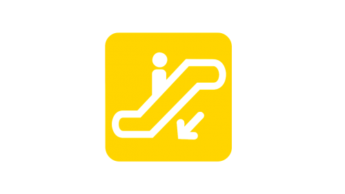 Eskalatorius, Simbolis, Pastaba, Platforma, Laiptai, Piktogramos