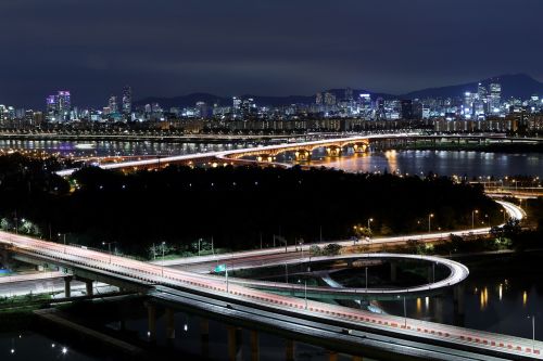 Eungbongsan,  Seongsu Tiltas,  Naktinis Vaizdas