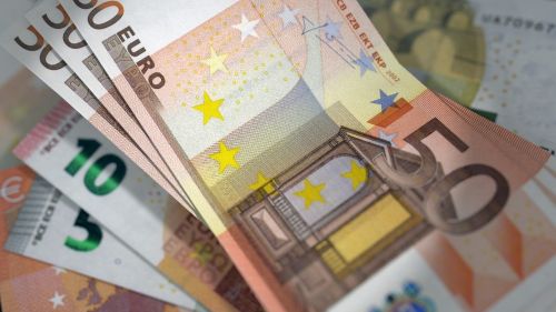 Euras, Banknotai, Valiuta, Sąskaitą, Pinigai, Asorti Euro Banknotai, Pinigai, Blenderis, 3D, Padengti