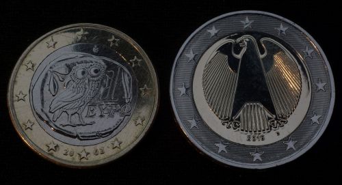 Euras, Graikija, Vokietija, Monetos, Euro Krizė