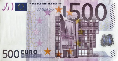 Euras, Dolerio Kupiūra, 500 Eurų, Valiuta, Popieriniai Pinigai, Pinigai, Eurų Banknotas, Pinigai, Žaisti Tešlą, Paskola, Fono Paveikslėlis, Banknotas, Sąskaitą, Finansai, 500, Mokėjimas, Sumokėti