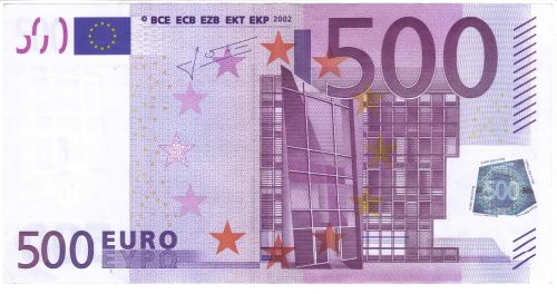 Euras,  Europa,  Banknotas,  Pinigai,  Turtas,  Europos Sąjunga,  500 Eurų,  500,  Be Honoraro Mokesčio