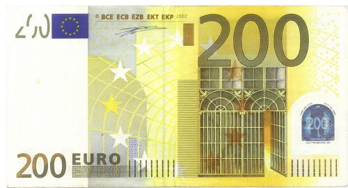 Euras,  Europa,  Banknotas,  Pinigai,  Turtas,  Europos Sąjunga,  200 Eurų,  200,  Popieriniai Pinigai,  Verslas,  Be Honoraro Mokesčio