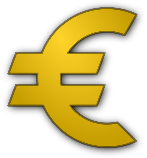 Euras, Pinigai, Simbolis, Valiuta, Europa, Ženklas, Geltona, Finansinis, Finansai, Bankininkystė, Keistis, Turtas, Pinigai, Europos Sąjunga, Nemokama Vektorinė Grafika