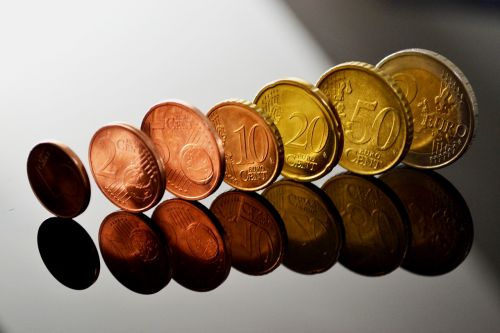 Eurų Monetos, Specie, Veidrodis, Pinigai