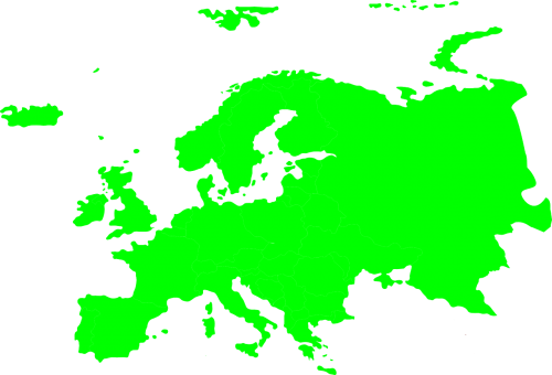 Europa, Žemynas, Žemėlapis, Šalyse, Eu, Eurazija, Žalias, Nemokama Vektorinė Grafika