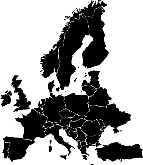 Europa, Žemėlapis, Šalyse, Siluetas, Nemokama Vektorinė Grafika