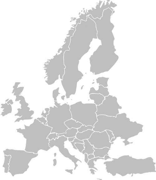 Europa, Žemėlapis, Šalyse, Valstijos, Pilka, Nemokama Vektorinė Grafika