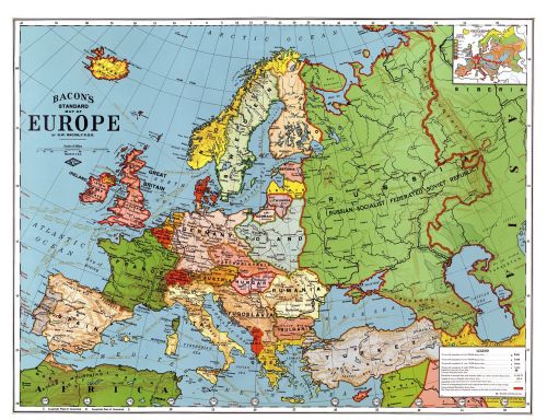 Europa, Žemėlapis, 1923, Šalies Suskirstymas, Šalis, Sienos, Amerikos Valstijos, Sausumos Sienos, Europietis, Rusija