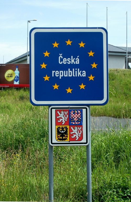 Europa, Sienos, Čekijos Respublika, Skydas, Mėlynas, Žvaigždė, Valstybė, Valstybės Siena