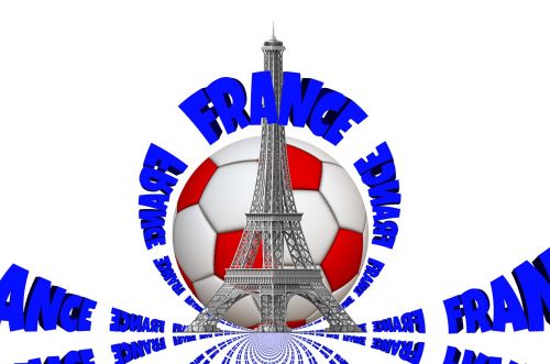 Europos Čempionatas, Futbolas, France, Eifelio Bokštas, Rutulys, Apie, Raudona, Balta, Mėlynas, Futbolo Rungtynės, Em, Nacionalinės Spalvos