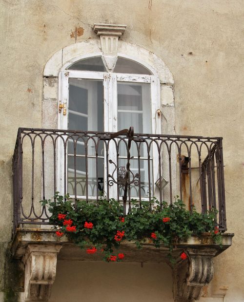 Fasadas, Balkonas, Romantiškas, Italy, Hauswand
