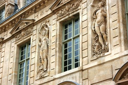 Fasadas, Langas, Sully Viešbutis, Paris, Architektūra, Langai
