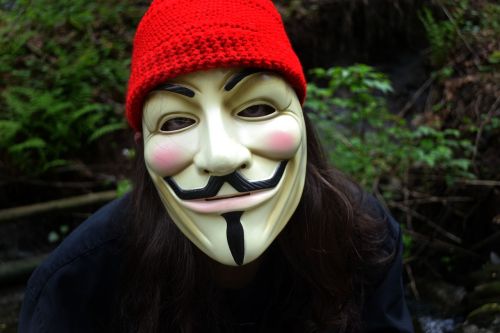 Veidas, Kaukė, V Vendetta, Anoniminis, Raudonas Dangtelis