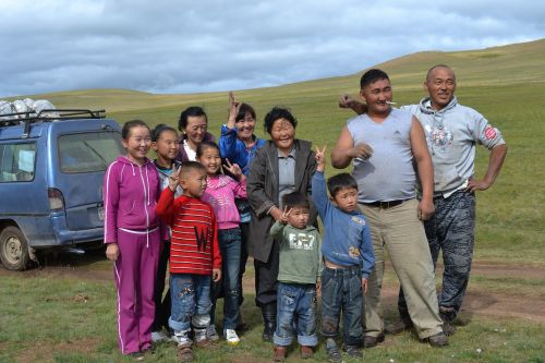Šeima, Mongolija, Stepė, Vaikai
