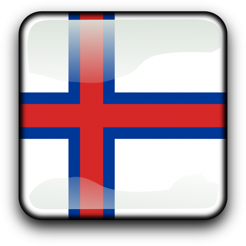 Farerų Salos, Vėliava, Šalis, Tautybė, Kvadratas, Mygtukas, Blizgus, Nemokama Vektorinė Grafika