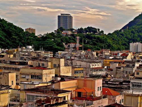 Favelas, Pastatai, Kateriai, Rio De Žaneiras, Brazilija, Rytas