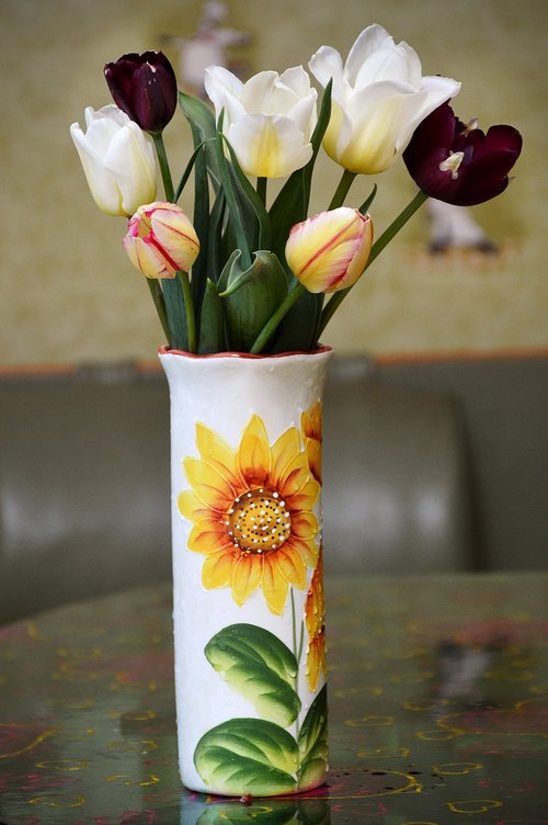 Mėgstamiausia,  Gėlės,  Tulpės,  Puokštė,  Vaza