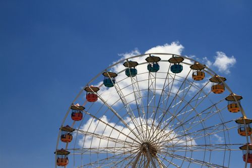 Ferris Ratas, Parkas, Žaislas, Aukštis, Dangus
